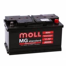 Аккумулятор автомобильный MOLL MG Standart 80 Ач 750 А обратная пол. (низкий)